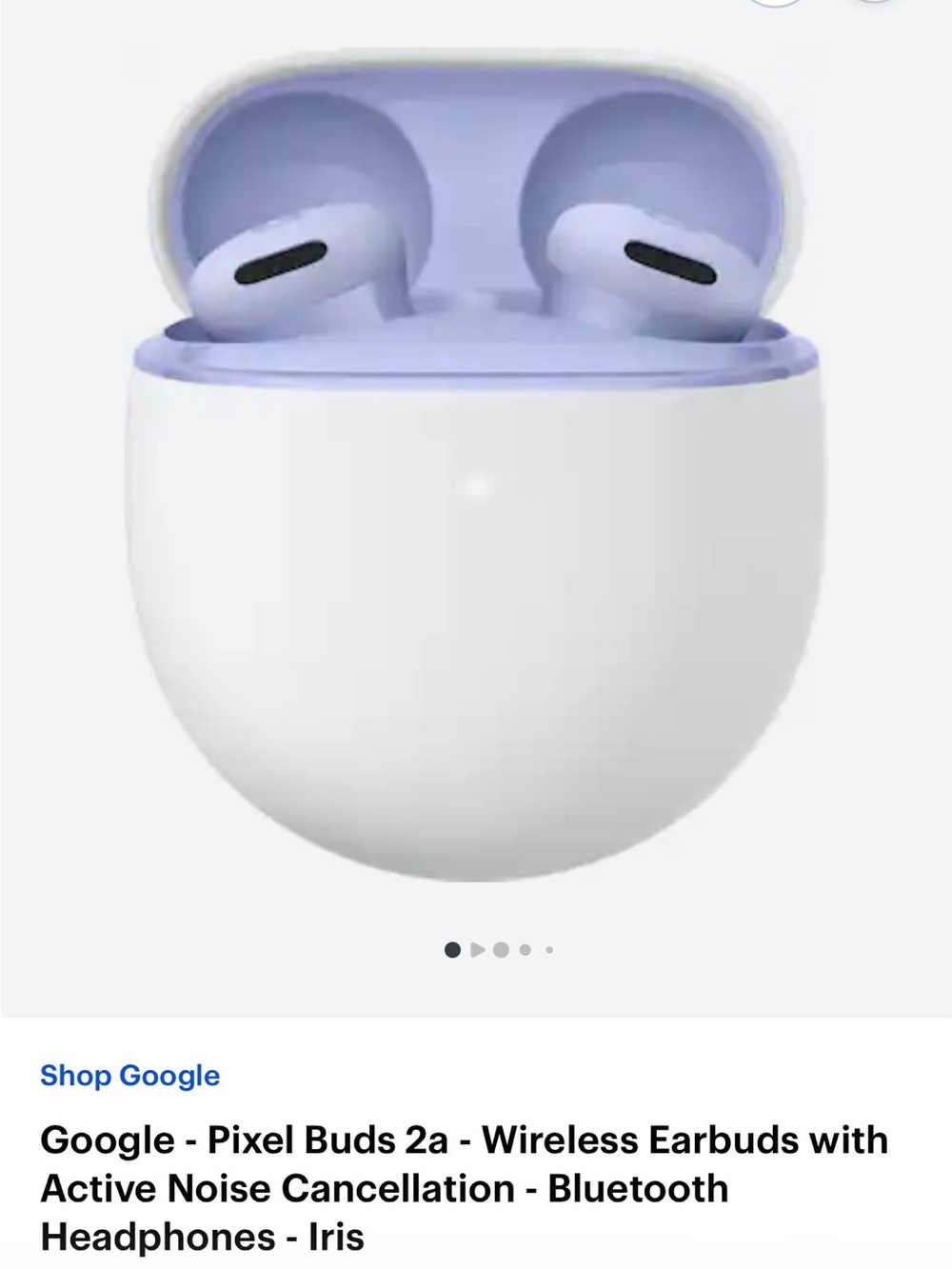 google Pixel Buds in Iris and White Charging Case NWT